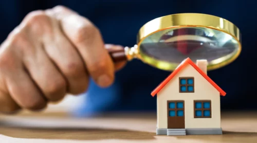 person holding a gold maximizer on top of a beige house model